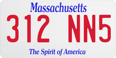 MA license plate 312NN5
