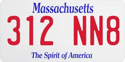 MA license plate 312NN8