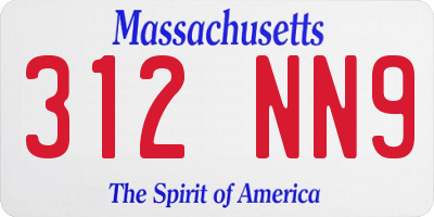 MA license plate 312NN9