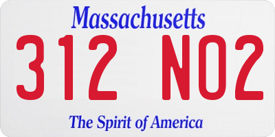 MA license plate 312NO2
