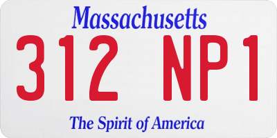 MA license plate 312NP1