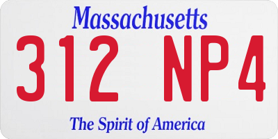 MA license plate 312NP4