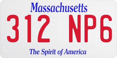 MA license plate 312NP6