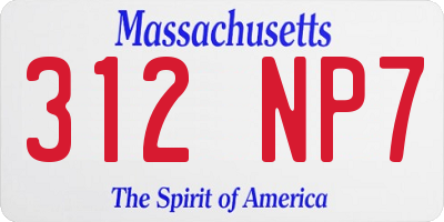 MA license plate 312NP7