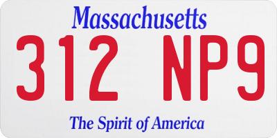 MA license plate 312NP9