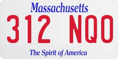 MA license plate 312NQ0