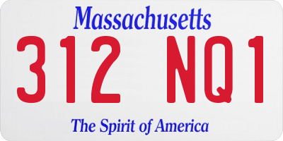 MA license plate 312NQ1