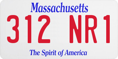 MA license plate 312NR1