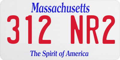 MA license plate 312NR2