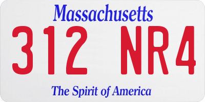 MA license plate 312NR4