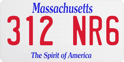 MA license plate 312NR6