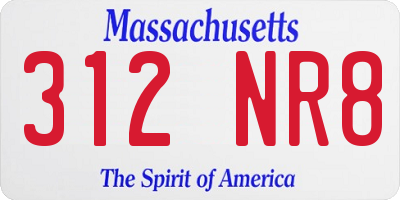 MA license plate 312NR8