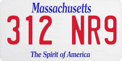 MA license plate 312NR9