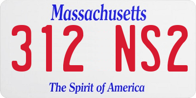 MA license plate 312NS2