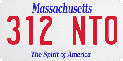 MA license plate 312NT0