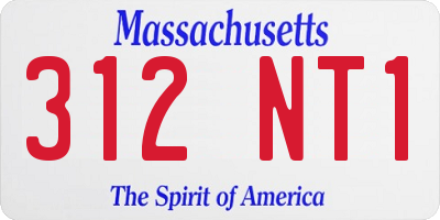 MA license plate 312NT1