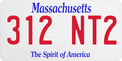 MA license plate 312NT2