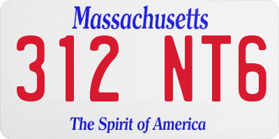 MA license plate 312NT6