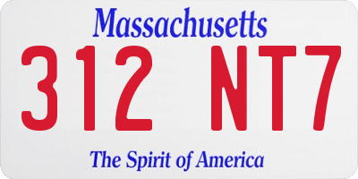 MA license plate 312NT7