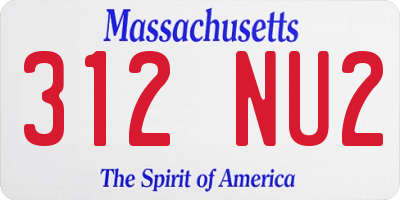 MA license plate 312NU2