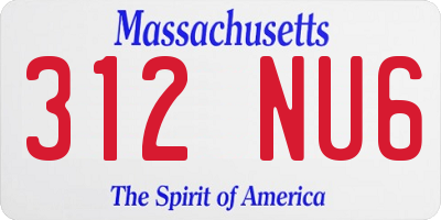 MA license plate 312NU6