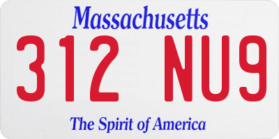 MA license plate 312NU9