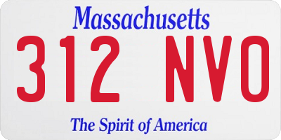 MA license plate 312NV0
