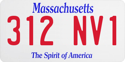 MA license plate 312NV1