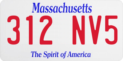 MA license plate 312NV5