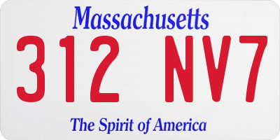 MA license plate 312NV7