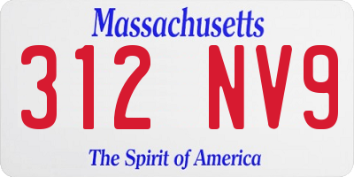 MA license plate 312NV9