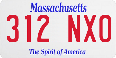 MA license plate 312NX0