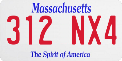 MA license plate 312NX4
