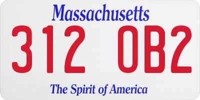 MA license plate 312OB2