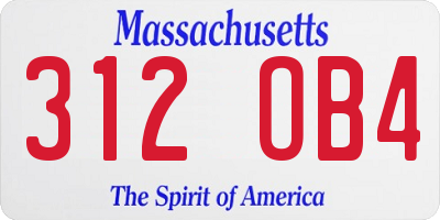 MA license plate 312OB4