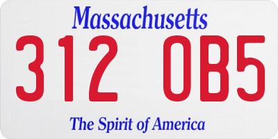 MA license plate 312OB5