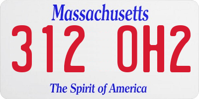 MA license plate 312OH2
