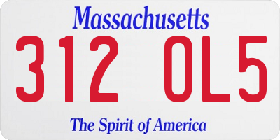 MA license plate 312OL5