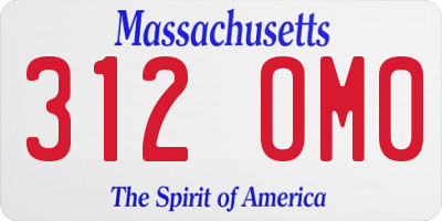 MA license plate 312OM0