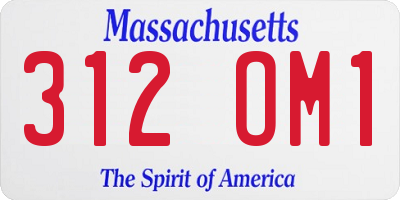 MA license plate 312OM1