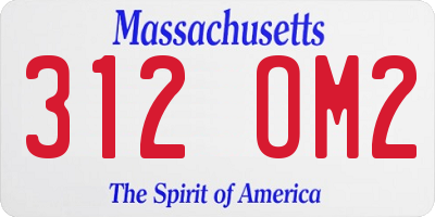 MA license plate 312OM2