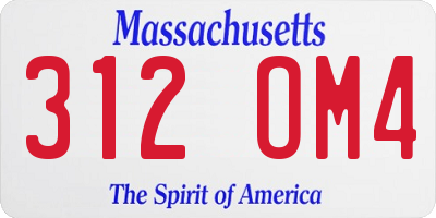 MA license plate 312OM4