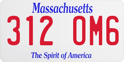 MA license plate 312OM6