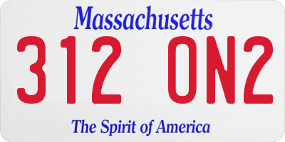 MA license plate 312ON2