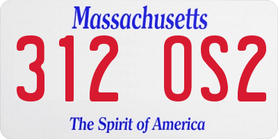 MA license plate 312OS2