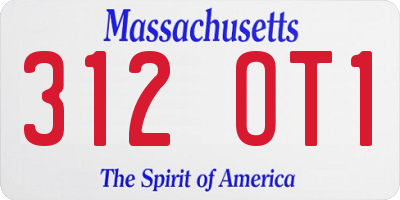 MA license plate 312OT1