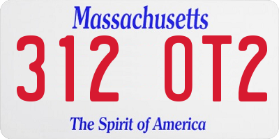MA license plate 312OT2