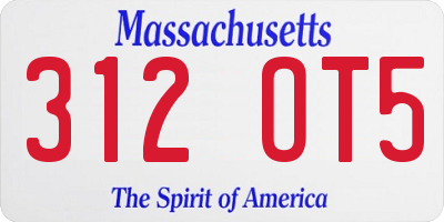 MA license plate 312OT5