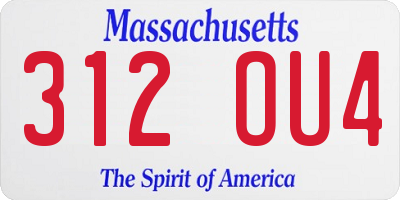 MA license plate 312OU4