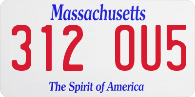 MA license plate 312OU5